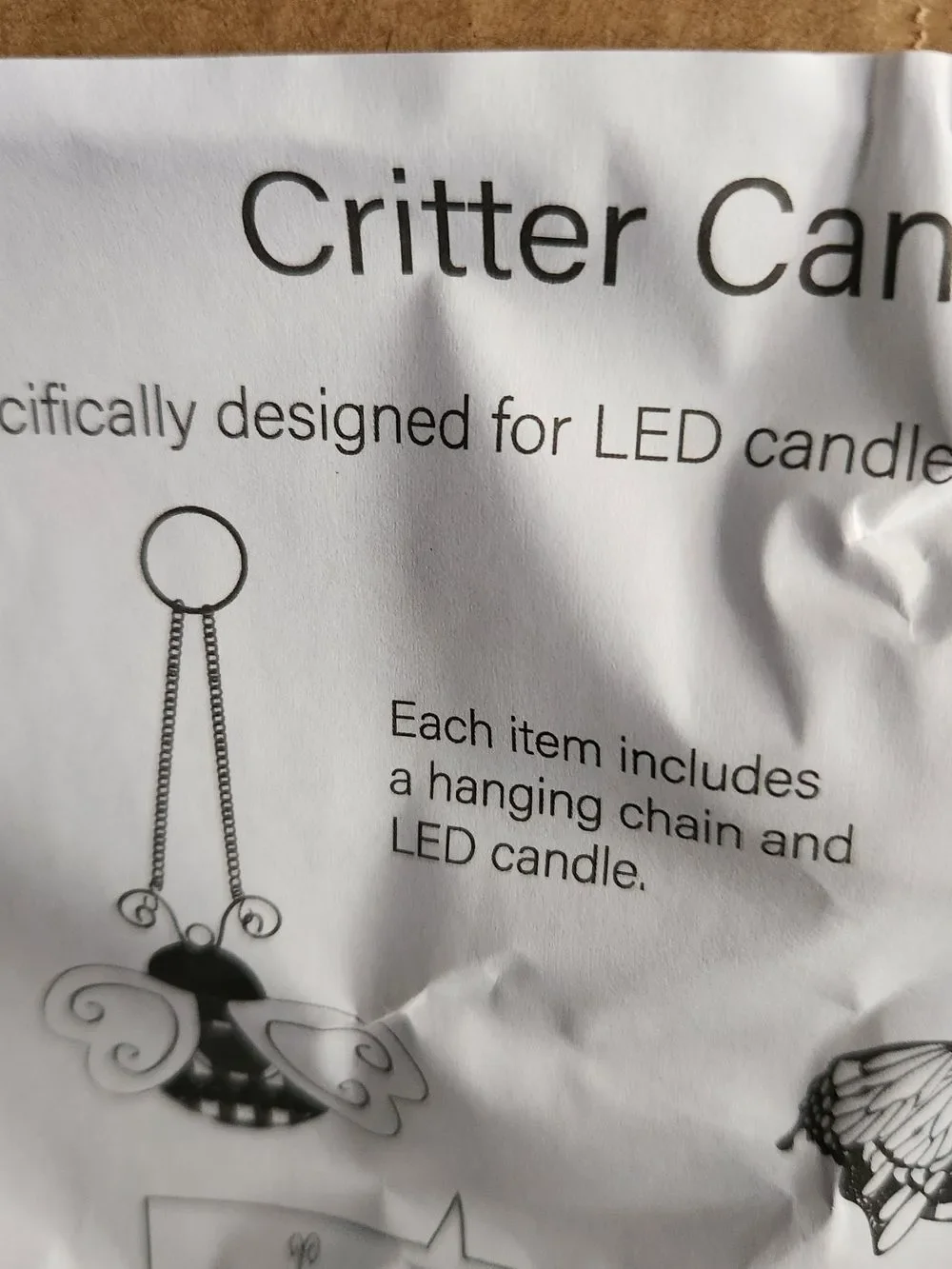 Citter Candleholder Bee - LED Candle Use Hanging Chain & LED candle Included